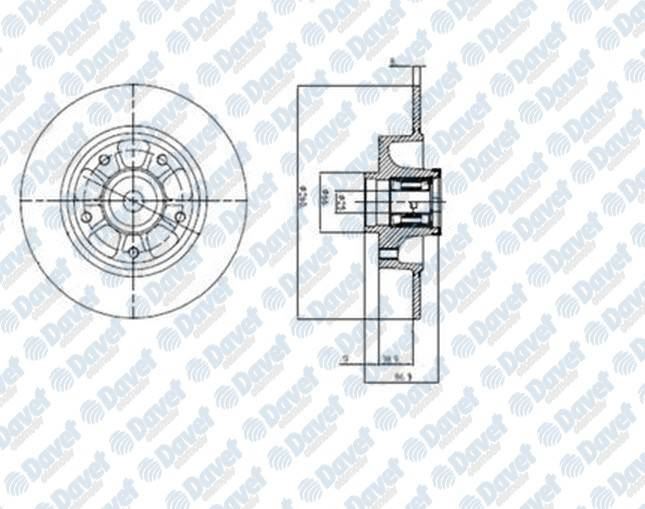 DELPHI BG9112RS Fren Diski Arka (5d 260mm) Rulmanli Fluence Megane 08-